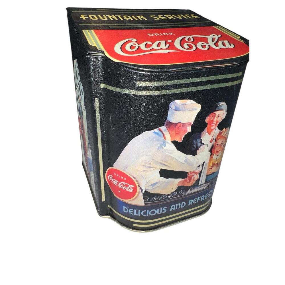 Vintage '90s Coca-Cola Collector Tin "Fountain Service" 5.5" x 4.25"‎ Multicolor - Picture 4 of 11